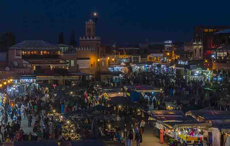 26 - Marruecos - Marrakech - plaza Jamaa el Fna - imagen nocturna
